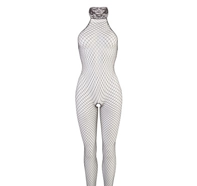 Podniecający bodystocking siatka rozcięty krok S/M